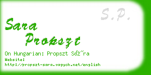 sara propszt business card